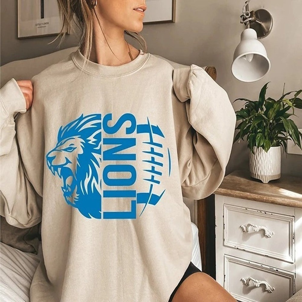 Detroit Football Sweater Lions Crewneck For Sports Lovers, NFL Fan Sweatshirt